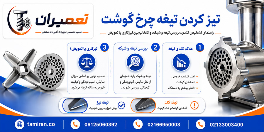 راهنمای تیز کردن تیغه چرخ گوشت در تعمیران