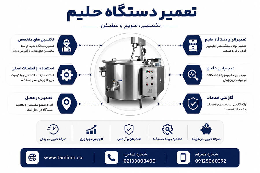 مشکلات رایج دستگاه حلیم صنعتی