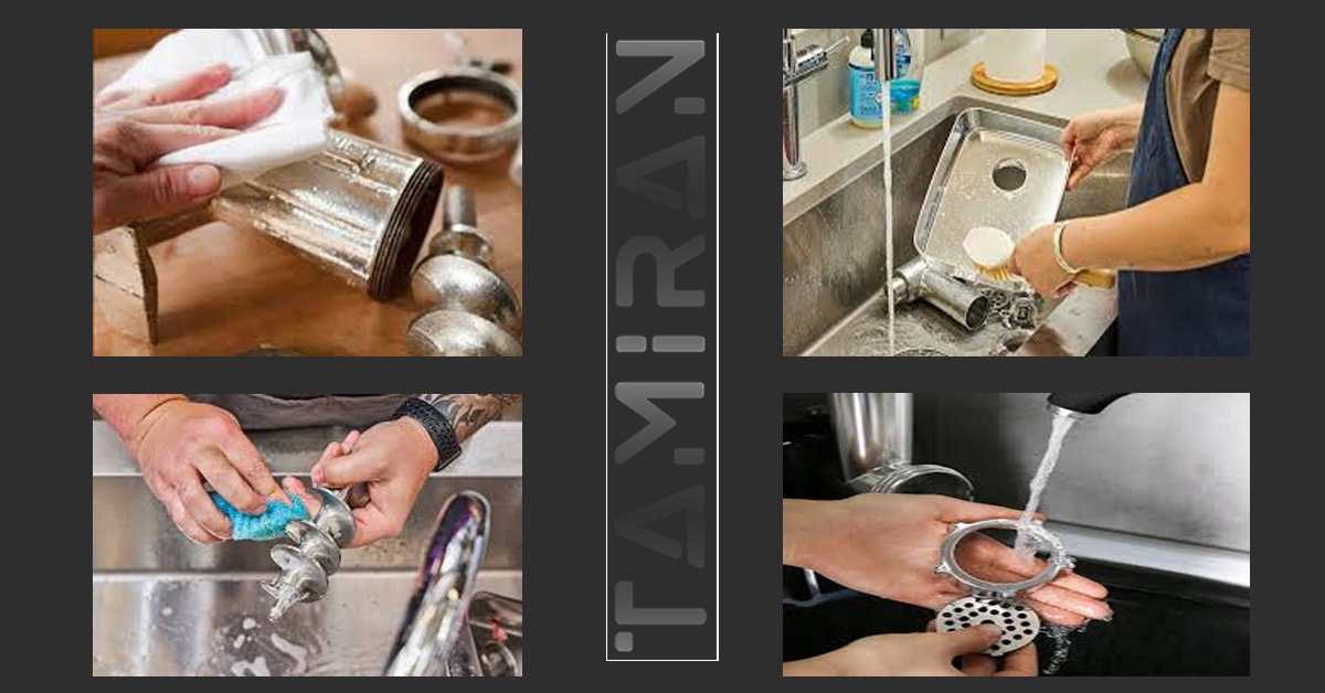 چگونه چرخ گوشت را تمیز کنیم؟